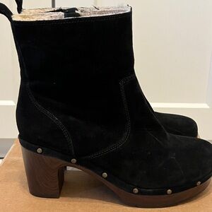 Clarks Suede Clog Booties